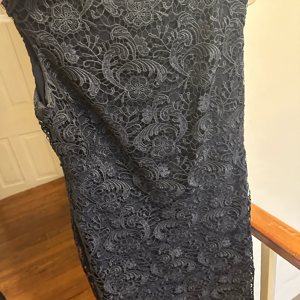 Ralph Lauren Elegant Black Floral Lace Mini Dress